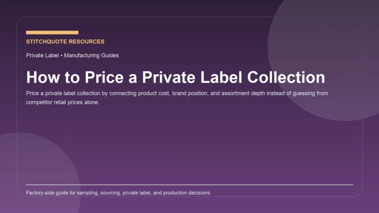 Cover image for the StitchQuote guide How to Price a Private Label Collection