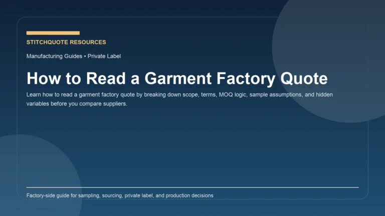 Cover image for the StitchQuote guide How to Read a Garment Factory Quote