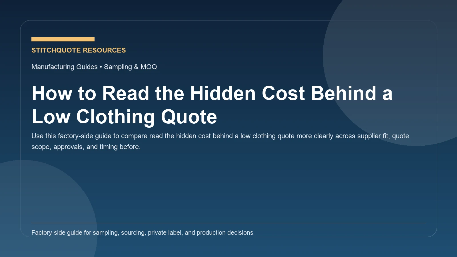 How to Read the Hidden Cost Behind a Low Clothing Quote