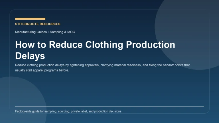 Cover image for the StitchQuote guide How to Reduce Clothing Production Delays