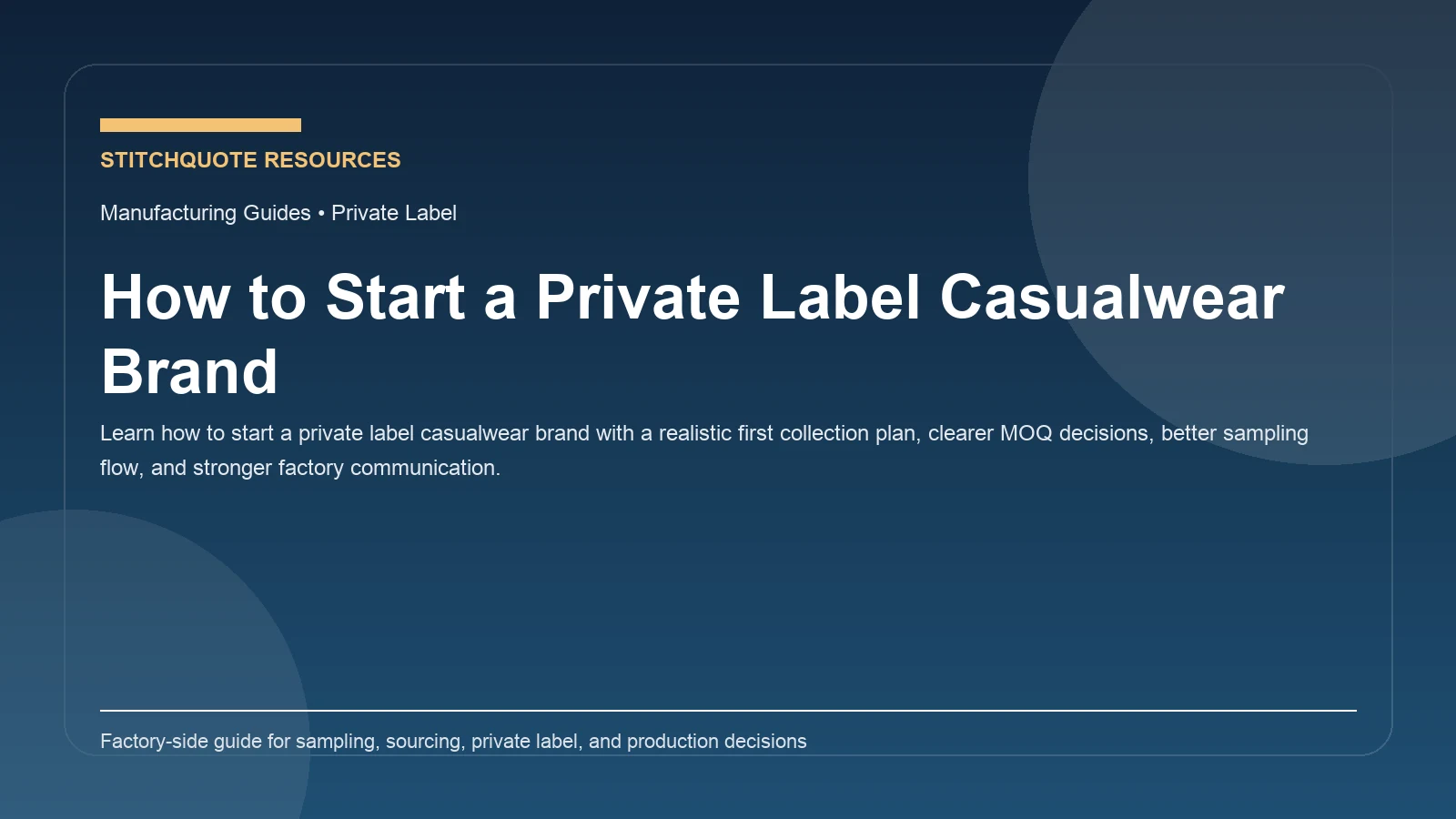 Featured image for How to Start a Private Label Casualwear Brand on StitchQuote Resources & Guides
