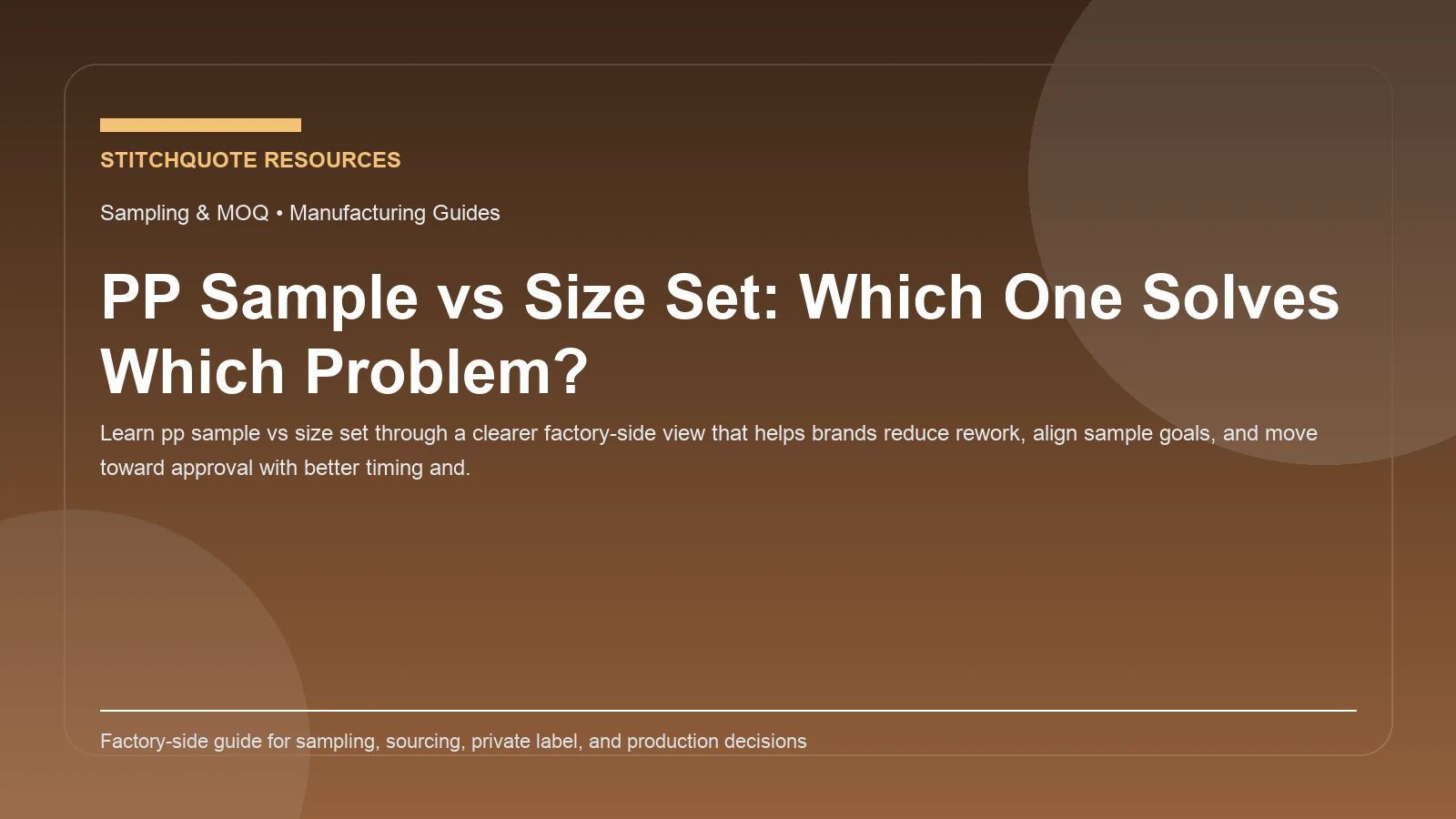 PP Sample vs Size Set: Which One Solves Which Problem?