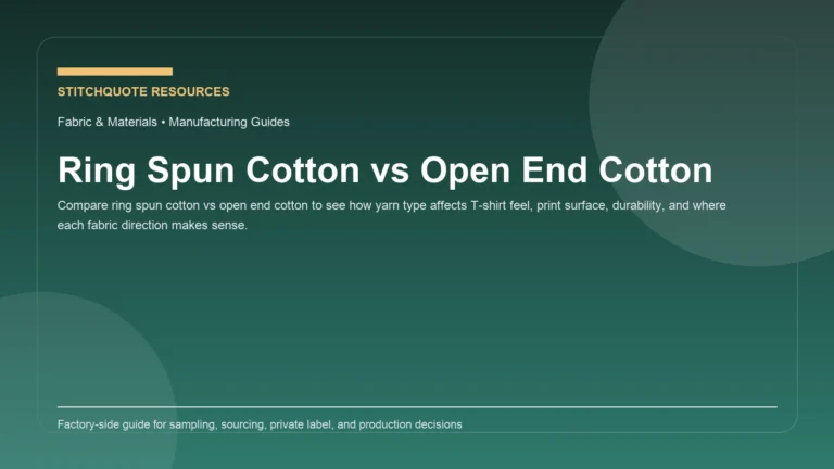 Cover image for the StitchQuote guide Ring Spun Cotton vs Open End Cotton