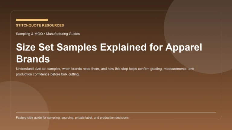 Cover image for the StitchQuote guide Size Set Samples Explained for Apparel Brands