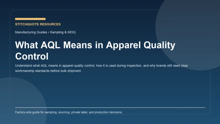 Cover image for the StitchQuote guide What AQL Means in Apparel Quality Control