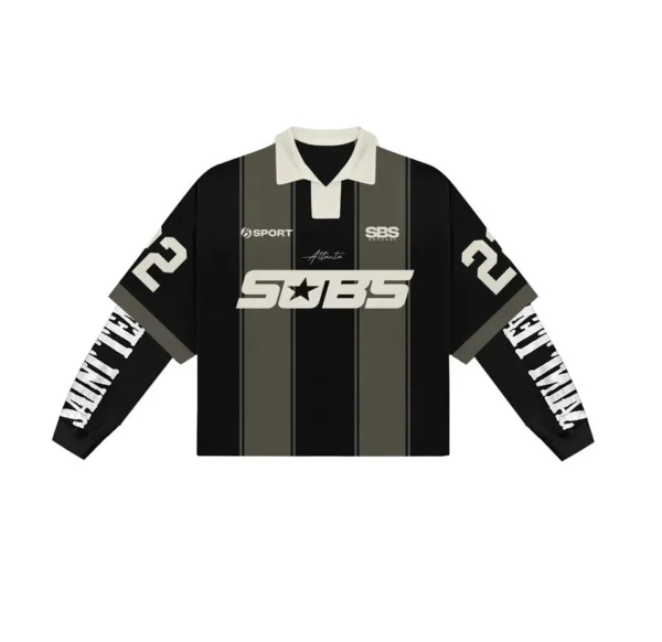 Custom Retro Soccer Streetwear Polo Boxy Cropped Custom Graphic Jersey Long Sleeve Custom Retro Soccer Streetwear Polo Boxy Cropped Custom Graphic Jersey Long Sleeve image 5