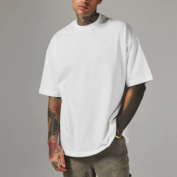 YITE Custom Printed Dropped Shoulders Tee Shirts 250 Gsm Heavyweight Plain Boxy YITE Custom Printed Dropped Shoulders Tee Shirts 250 Gsm Heavyweight Plain Boxy image 1