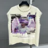 Customized Cotton Puff Printing Rhinestone Tank Top Streetwear Sleeveless T Shirt Designer Customized Cotton Puff Printing Rhinestone Tank Top Streetwear Sleeveless T Shirt Designer image 1