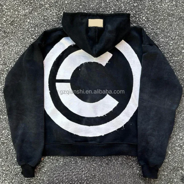 Distressed Zip Up Hoodie | StitchQuote image 02 Distressed Zip Up Hoodie product image 2