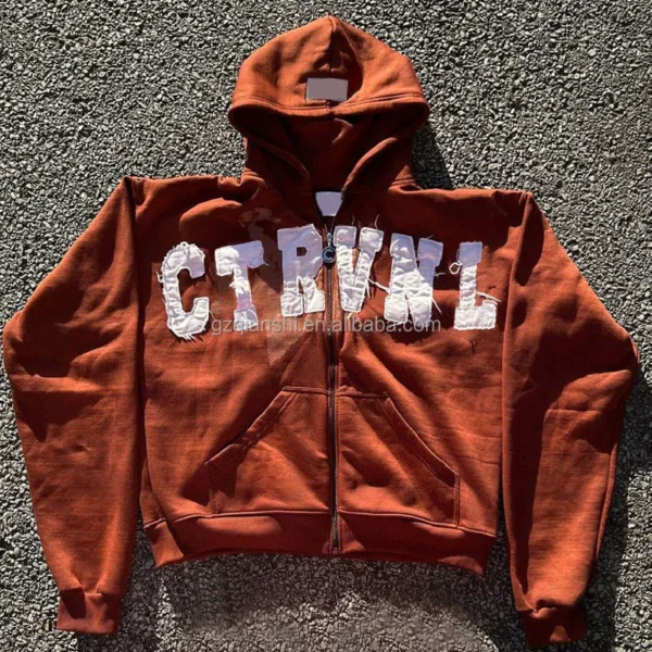 Distressed Zip Up Hoodie | StitchQuote image 05 Distressed Zip Up Hoodie product image 5