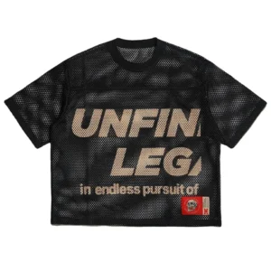 Custom Streetwear Retro Mesh Jersey Screen Print Letter Graphic Black Boxy Fit image 1