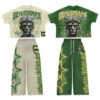 Custom Distressed Streetwear T-shirt Set High Quality 100% Cotton Vintage Graphic Acid Custom Distressed Streetwear T-shirt Set High Quality 100% Cotton Vintage Graphic Acid image 2