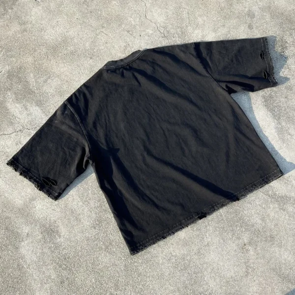 Heavyweight Vintage Wash Oversized T-Shirt product image for private label streetwear manufacturing, view 4