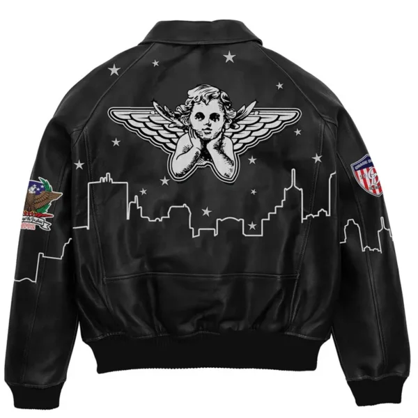 Winter Leather Varsity Jacket image 04 | StitchQuote Winter Leather Varsity Jacket product image for private label streetwear manufacturing, view 4