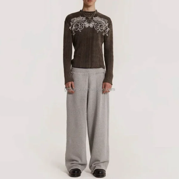 Custom Essentials Cuffed Sweatpants Manufacturer Men Stacked Sweat Pants Cotton Baggy French Custom Essentials Cuffed Sweatpants Manufacturer Men Stacked Sweat Pants Cotton Baggy French image 4