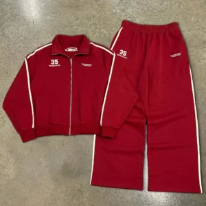 Custom Printed Stripes Sweatsuits French Terry Baggy Boxy Hoodies and Track Pants image 1