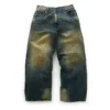 Vintage Distressed Blue Heavyweight Baggy Oversized Unisex Sun Faded Acid Washed Pants Vintage Distressed Blue Heavyweight Baggy Oversized Unisex Sun Faded Acid Washed Pants image 3
