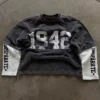 Custom Boxy Waffle Shirt Distressed Screen Printing Double Layered Long Sleeve T-shirt Custom Boxy Waffle Shirt Distressed Screen Printing Double Layered Long Sleeve T-shirt image 1