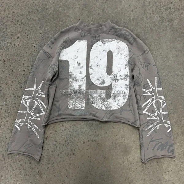 Custom Cotton Acid Washed Tee Shirt Heavyweight T-shirt Thermal Screen Printing Vintage image 3