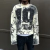 Custom Cotton Acid Washed Tee Shirt Heavyweight T-shirt Thermal Screen Printing Vintage image 4