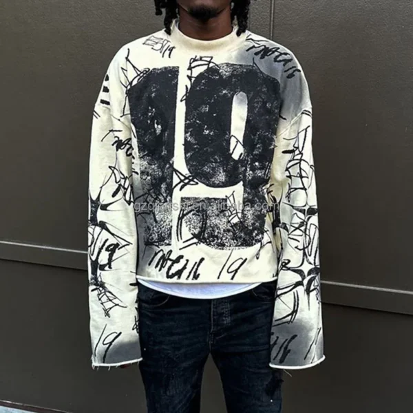 Custom Cotton Acid Washed Tee Shirt Heavyweight T-shirt Thermal Screen Printing Vintage image 4