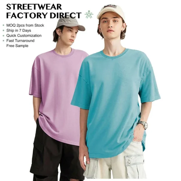 Wholesale Custom Logo 100% Cotton Drop Shoulder Oversized 280gsm Heavyweight T-shirt for Wholesale Custom Logo 100% Cotton Drop Shoulder Oversized 280gsm Heavyweight T-shirt for image 1