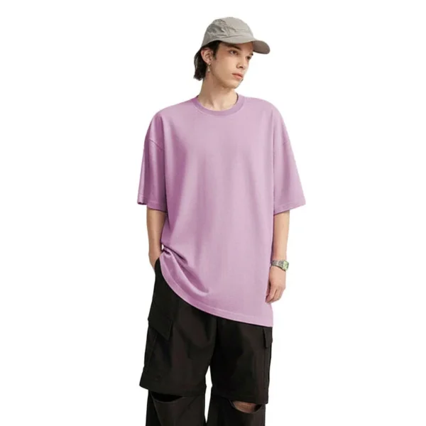 Wholesale Custom Logo 100% Cotton Drop Shoulder Oversized 280gsm Heavyweight T-shirt for Wholesale Custom Logo 100% Cotton Drop Shoulder Oversized 280gsm Heavyweight T-shirt for image 3