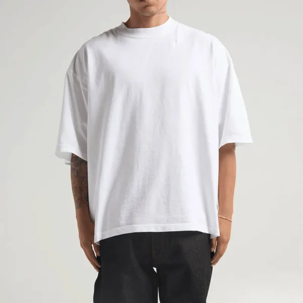 Wholesale Custom Logo Organic 100% Cotton Clean Fit Drop Shoulder Boxy Cropped Wholesale Custom Logo Organic 100% Cotton Clean Fit Drop Shoulder Boxy Cropped image 5