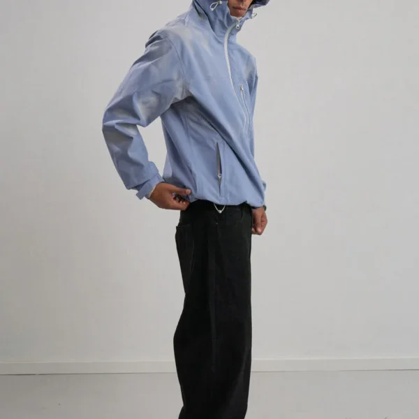 Wholesale Custom Outerwear Windbreaker Breathable Waterproof Water Reactive Hard Shell Jacket image 02 | StitchQuote Wholesale Custom Outerwear Windbreaker Breathable Waterproof Water Reactive Hard Shell Jacket product image for private label apparel manufacturing, view 2