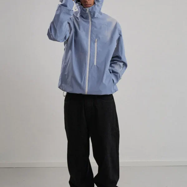 Wholesale Custom Outerwear Windbreaker Breathable Waterproof Water Reactive Hard Shell Jacket image 03 | StitchQuote Wholesale Custom Outerwear Windbreaker Breathable Waterproof Water Reactive Hard Shell Jacket product image for private label apparel manufacturing, view 3