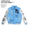 Wholesale Custom Streetwear ODM Designer Embroidered 700gsm Leather Varsity Letterman Winter Jacket Wholesale Custom Streetwear ODM Designer Embroidered 700gsm Leather Varsity Letterman Winter Jacket image 1