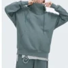 Wholesale High Quality Plain High Collar Unisex 100% Cotton Heavy Hoodie Mens image 6