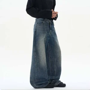 Wholesale High Quality Vintage Men's Straight Wide Leg Plus Size Unisex Loose image 1