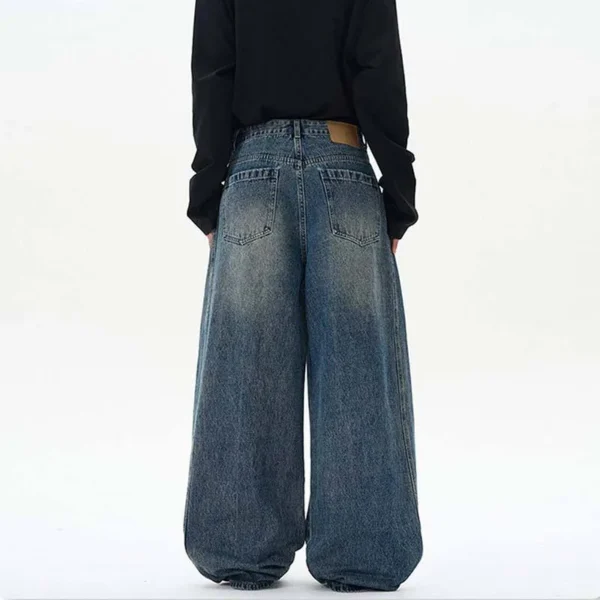 Wholesale High Quality Vintage Men's Straight Wide Leg Plus Size Unisex Loose image 2