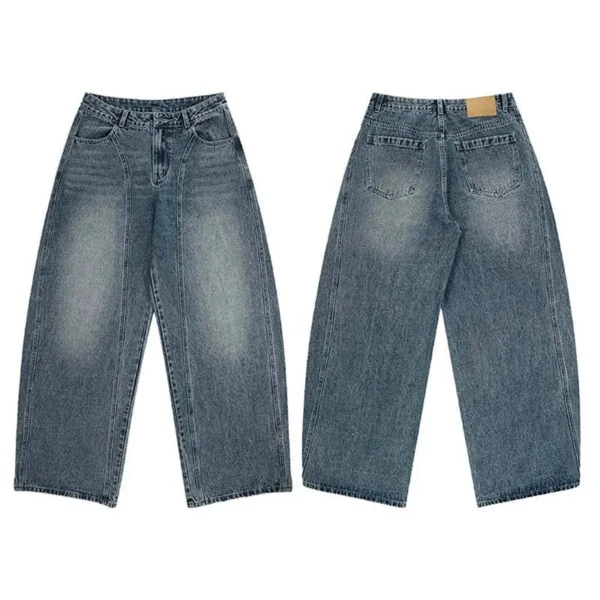 Wholesale High Quality Vintage Men's Straight Wide Leg Plus Size Unisex Loose image 3
