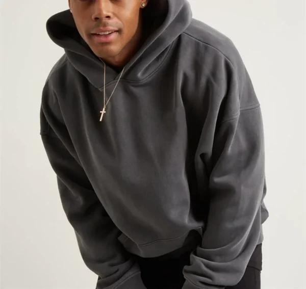 Wholesale Luxury Custom Heavyweight Men Oversized Hoodie Manufacturer Heavy Cotton 100% 500gsm image 2