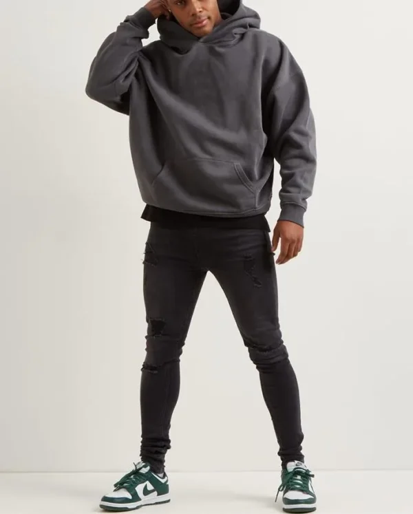Wholesale Luxury Custom Heavyweight Men Oversized Hoodie Manufacturer Heavy Cotton 100% 500gsm image 3
