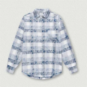 Wholesale Plaid Button Down Shirt Men Vintage Long Sleeve Shirt product image for private label apparel manufacturing