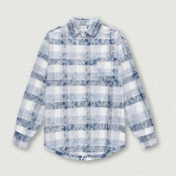 Wholesale Plaid Button Down Shirt Men Vintage Long Sleeve Shirt image 01 | StitchQuote Wholesale Plaid Button Down Shirt Men Vintage Long Sleeve Shirt product image for private label apparel manufacturing