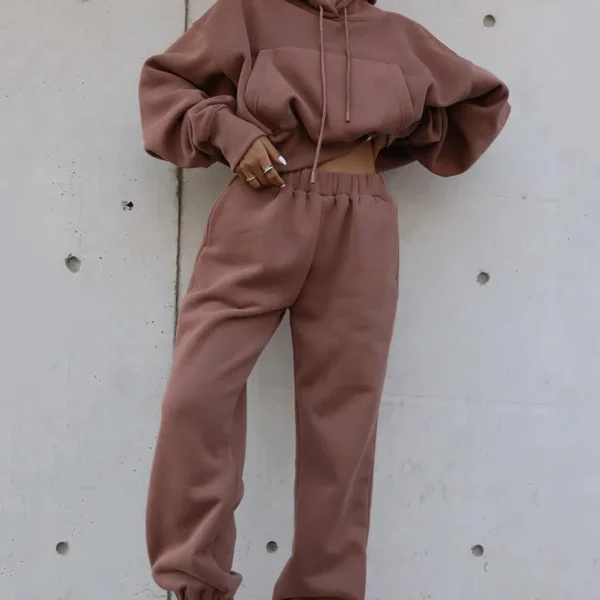 Women Jogger Set Tracksuit Custom ,crop Top Hoodie and Joggers Setwomen ,sweatsuit Women Jogger Set Tracksuit Custom ,crop Top Hoodie and Joggers Setwomen ,sweatsuit image 3