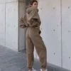 Women Jogger Set Tracksuit Custom ,crop Top Hoodie and Joggers Setwomen ,sweatsuit Women Jogger Set Tracksuit Custom ,crop Top Hoodie and Joggers Setwomen ,sweatsuit image 4