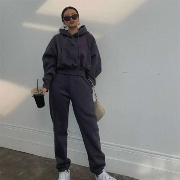 Women Jogger Set Tracksuit Custom ,crop Top Hoodie and Joggers Setwomen ,sweatsuit Women Jogger Set Tracksuit Custom ,crop Top Hoodie and Joggers Setwomen ,sweatsuit image 5