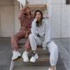 Women Jogger Set Tracksuit Custom ,crop Top Hoodie and Joggers Setwomen ,sweatsuit Women Jogger Set Tracksuit Custom ,crop Top Hoodie and Joggers Setwomen ,sweatsuit image 6