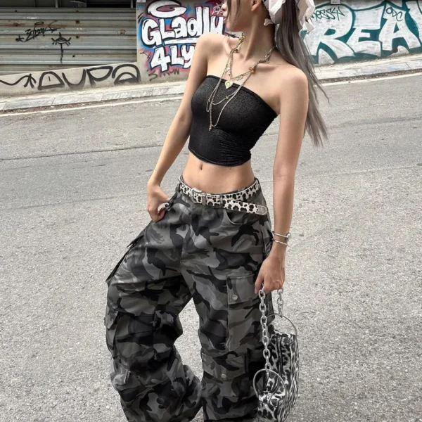 Women's American Retro High Street Casual Jean Y2K Hip-hop Style Cargo Women's American Retro High Street Casual Jean Y2K Hip-hop Style Cargo image 5