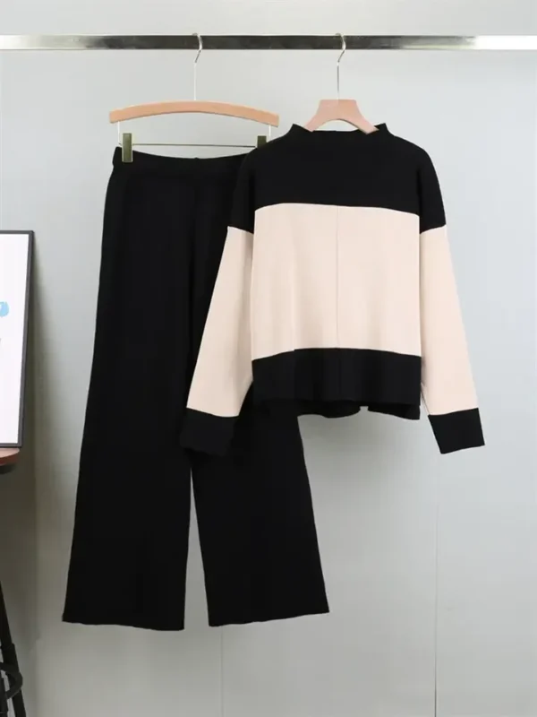 Women's Autumn Knitting Breathable Two-Piece Casual Loose Fit Sweater Dress Set image 4