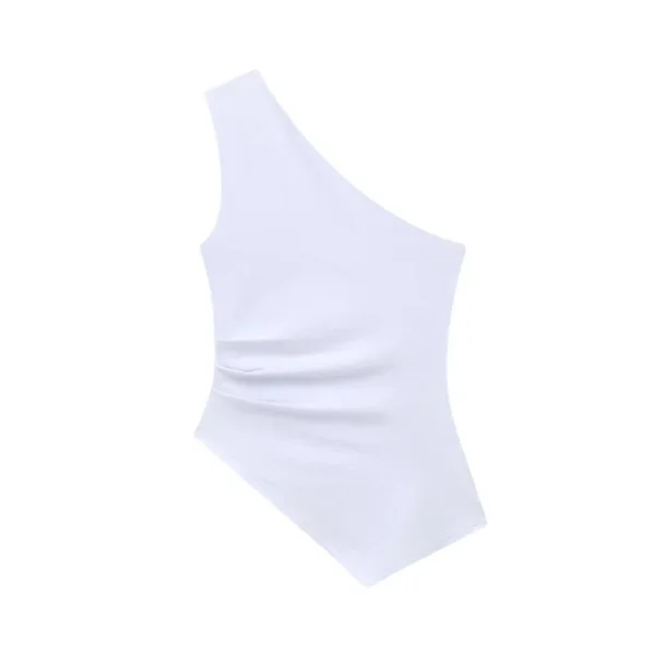 Women's Casual Fashion Asymmetric Design Tank Top Breathable Knitted Sleeveless 100% Polyester Women's Casual Fashion Asymmetric Design Tank Top Breathable Knitted Sleeveless 100% Polyester image 3