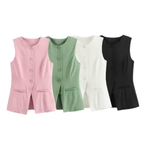Women's Casual Summer Sleeveless Slim Eco-Friendly 100% Polyester Crew Neck Tank Top Women's Casual Summer Sleeveless Slim Eco-Friendly 100% Polyester Crew Neck Tank Top image 1