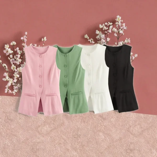 Women's Casual Summer Sleeveless Slim Eco-Friendly 100% Polyester Crew Neck Tank Top Women's Casual Summer Sleeveless Slim Eco-Friendly 100% Polyester Crew Neck Tank Top image 2