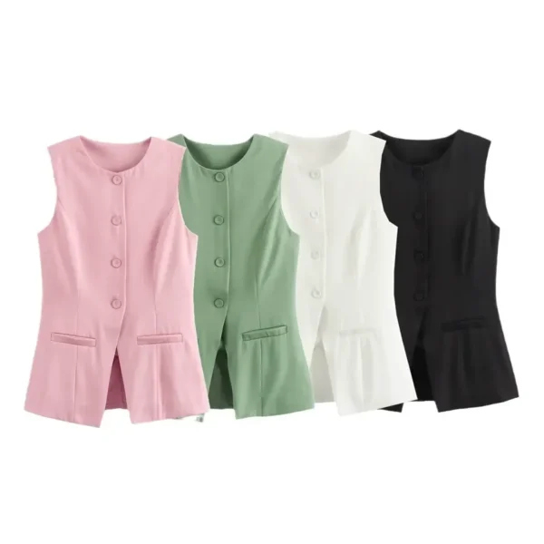 Women's Casual Summer Sleeveless Slim Eco-Friendly 100% Polyester Crew Neck Tank Top Women's Casual Summer Sleeveless Slim Eco-Friendly 100% Polyester Crew Neck Tank Top image 4
