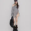 Women's Casual Thin Autumn Loose Slant Shoulder Knitted Sweater Plus Size 100% Women's Casual Thin Autumn Loose Slant Shoulder Knitted Sweater Plus Size 100% image 3